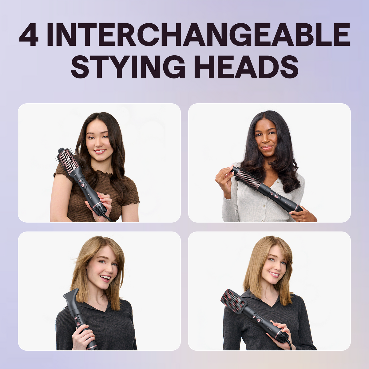 Wavytalk Hair Dryer Brush Set, Air Sculpt 4-in-1 Hot Air Brush Set
