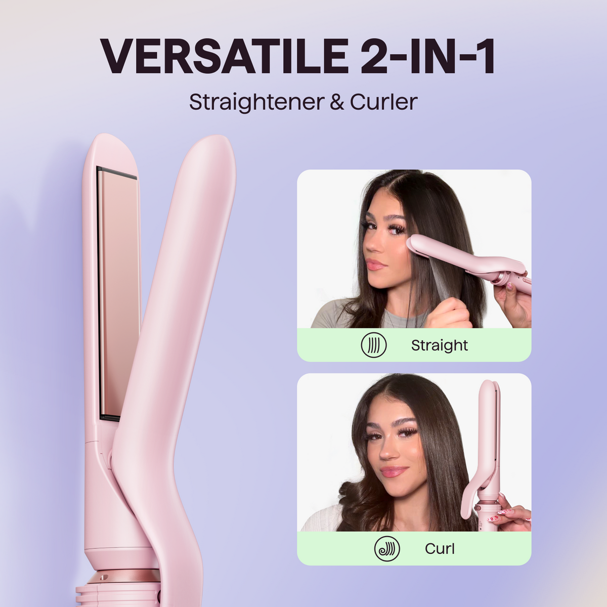 Wavytalk 3 in 1 Curling Wand Set with Heated Round Brush,Versatile Styling