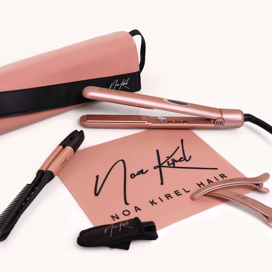 NKB Stylista Flat Iron Set – 1” Ceramic Hair Straightener & Styling Kit