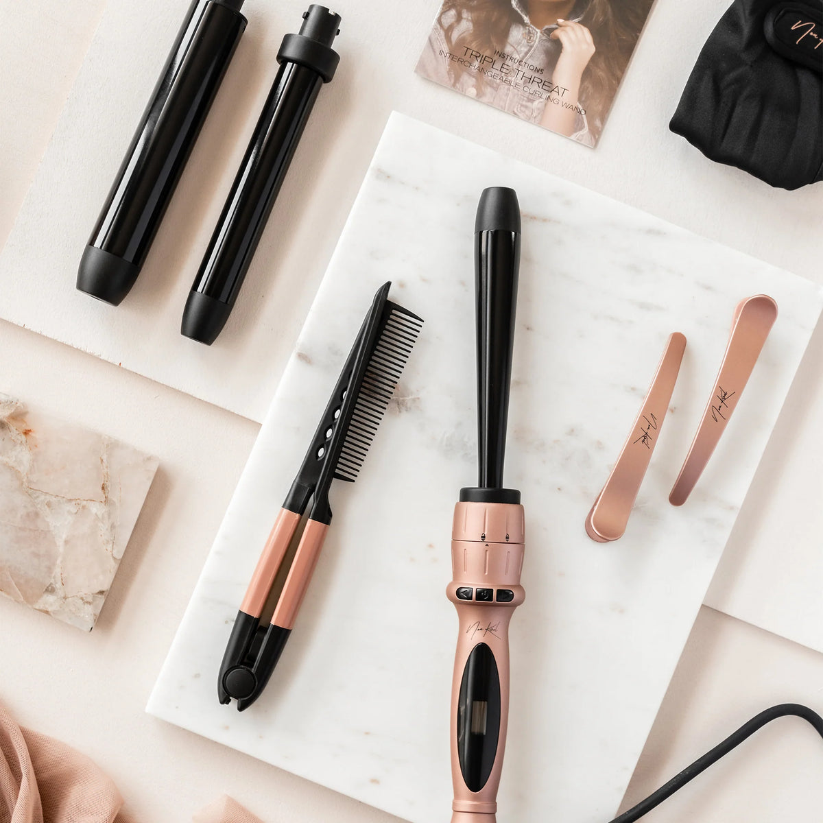 NUME X NKB Triple Threat 3-in-1 Curling Wand Set
