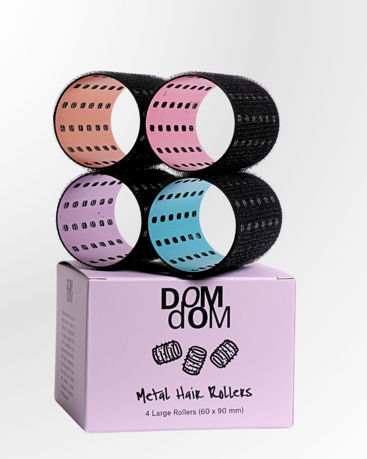 4 - LARGE Metal Hair Rollers w/o clips