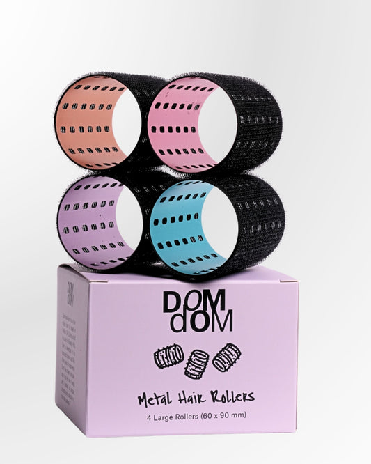 4 - LARGE Metal Hair Rollers w/o clips