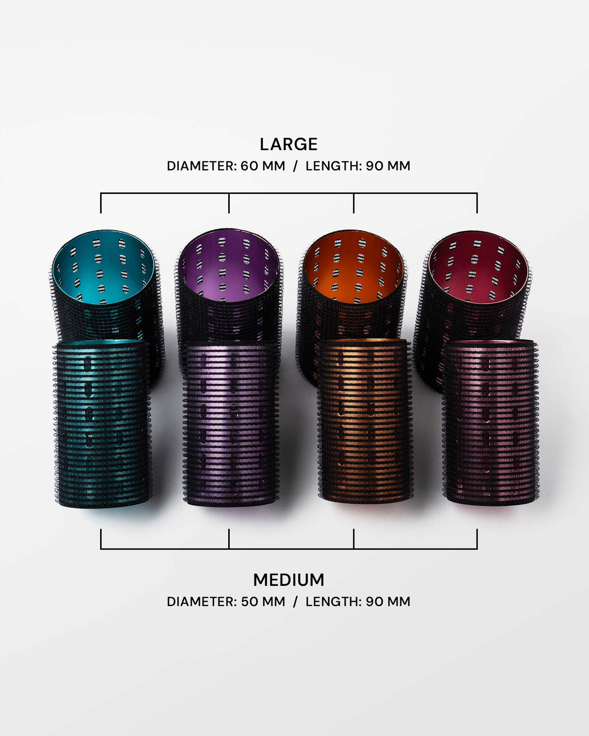 4 - MEDIUM Metal Hair Rollers w/o clips