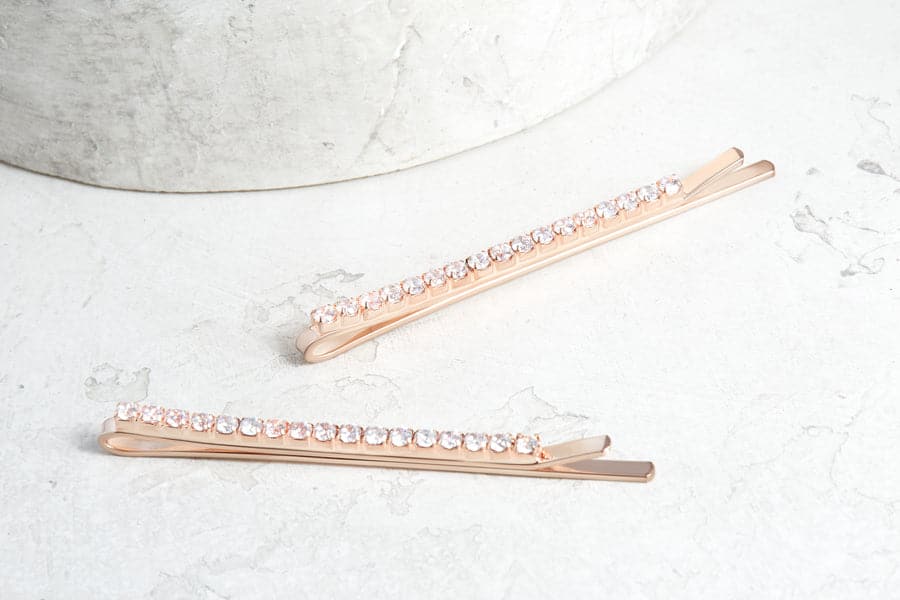 NuMe Sparkle Hair Pin Set of 2-  Rose Gold