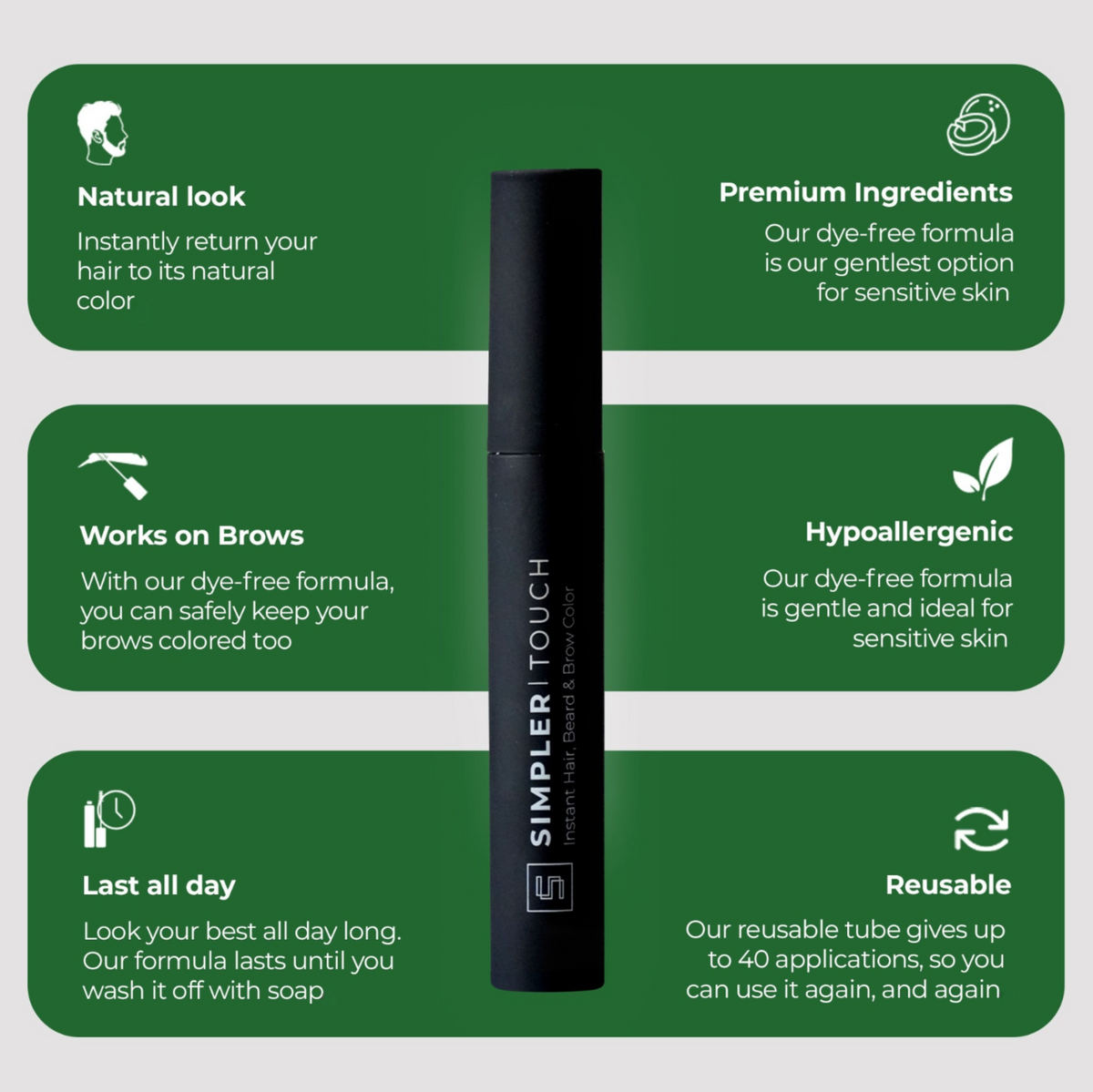 Simpler Touch - Instant Hair, Beard & Brow Color