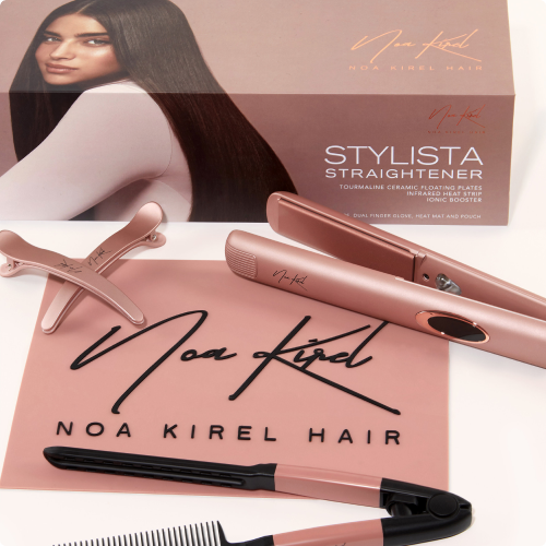 NKB Stylista Flat Iron Set – 1” Ceramic Hair Straightener & Styling Kit