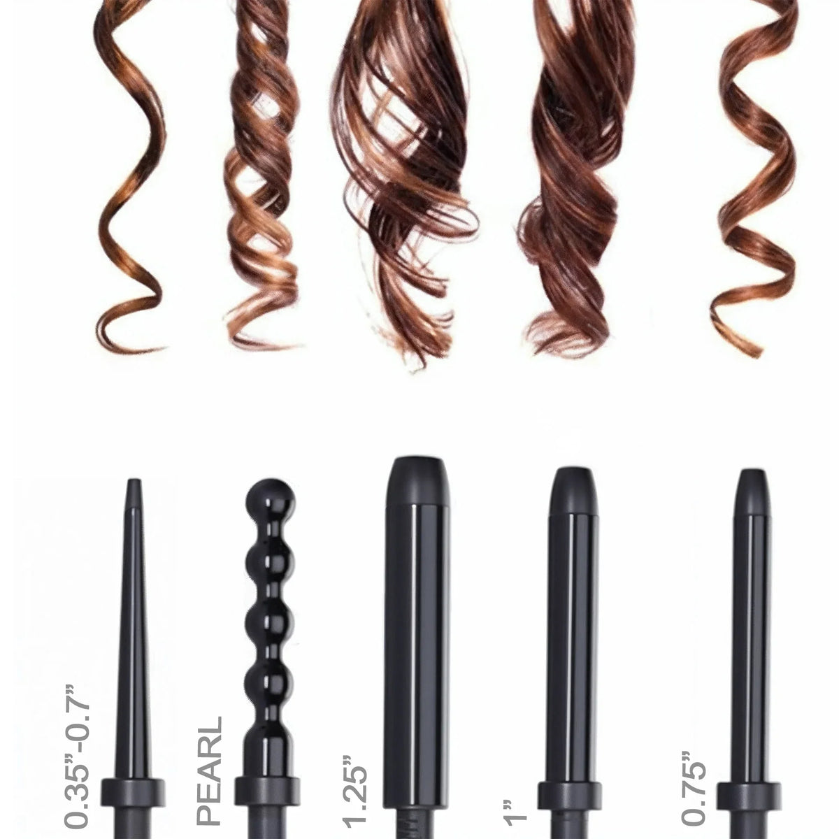 Lustrum 5-in-1 Curling Wand Set – Interchangeable Barrels