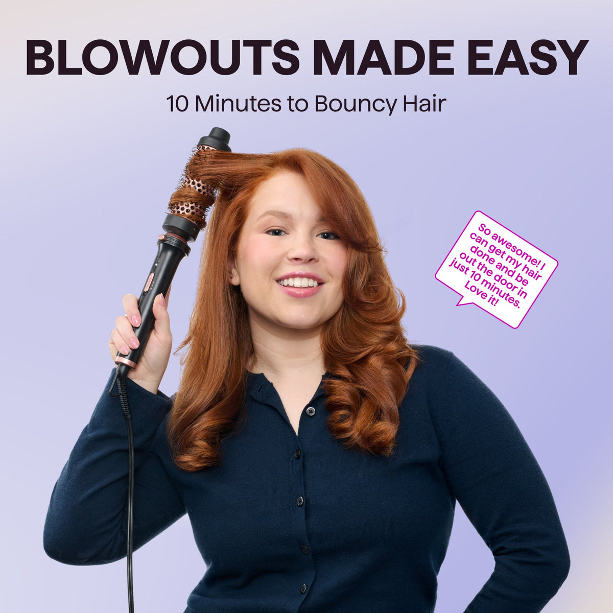 Wavytalk 3 in 1 Curling Wand Set with Heated Round Brush,Versatile Styling